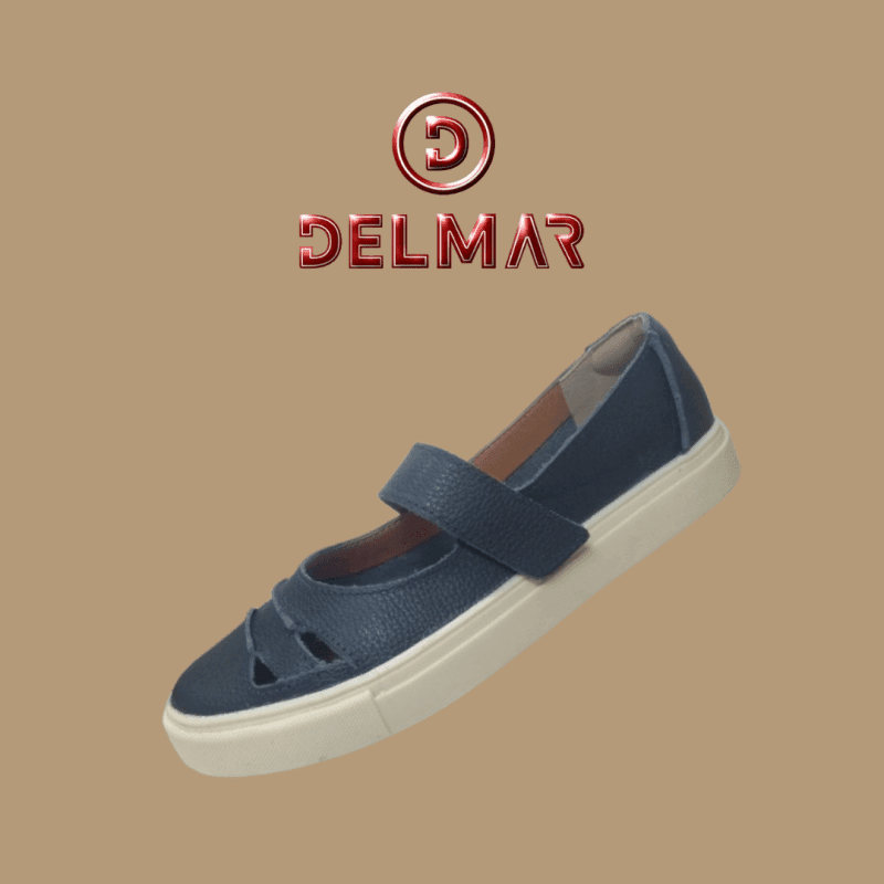 Tênis em couro floater Delmar - azul